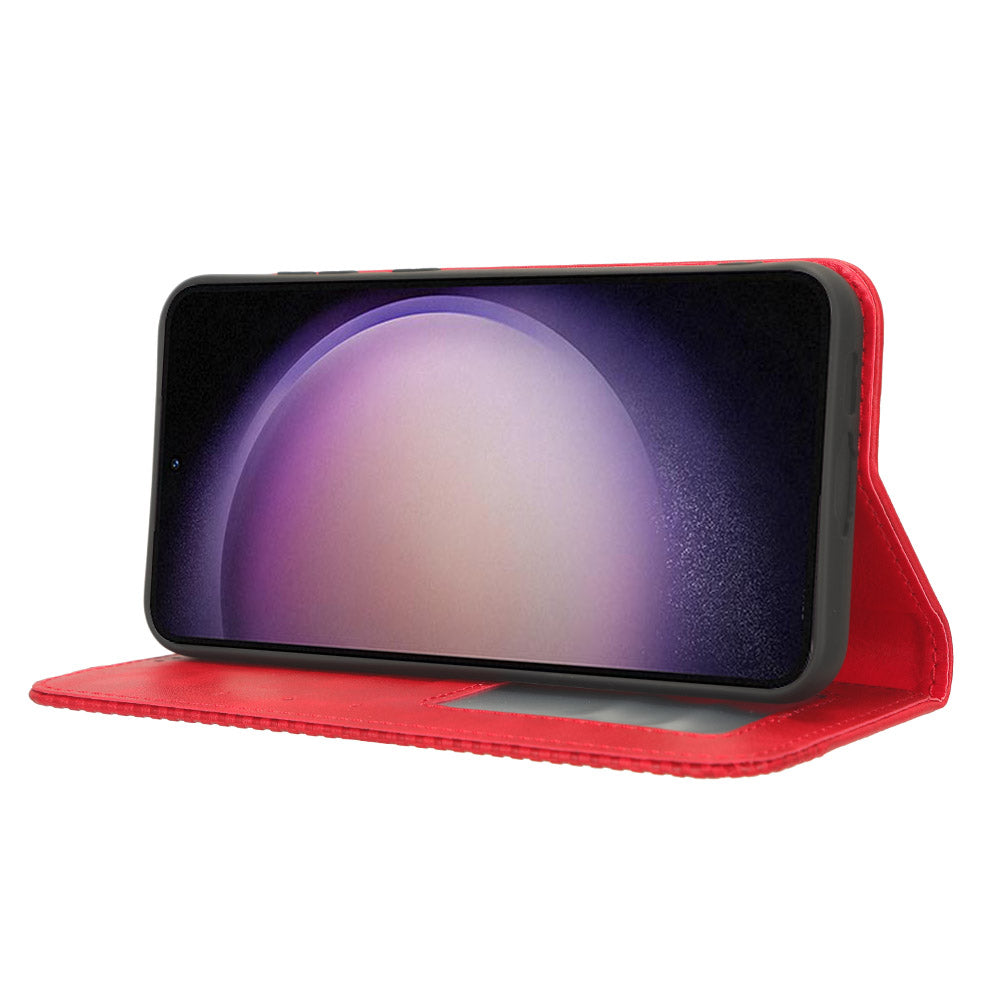 Stand Wallet Phone Case for Samsung Galaxy S23 FE Retro PU Leather Protective Phone Cover Stand Wallet Phone Case for Samsung Galaxy S23 FE Retro PU Leather Protective Phone Cover